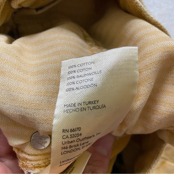 WE The Free Free People Maggie Destroyed yellow 100% Cotton Jean Shorts  Size 24 - Picture 9 of 12